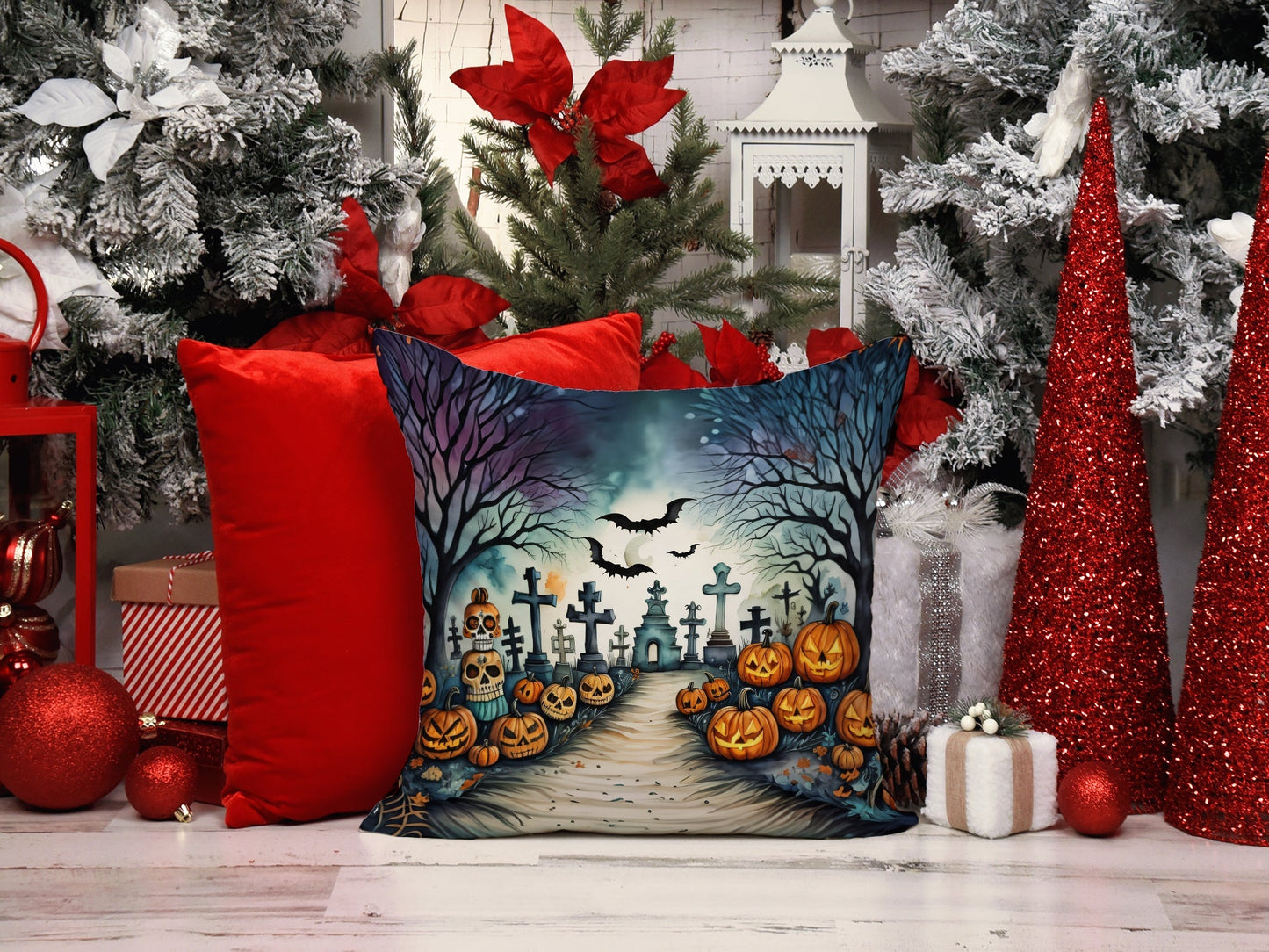 Day of the Dead Spooky Halloween Throw Pillow - One Color / One Size - Home & Garden - Home Textile - Pillows