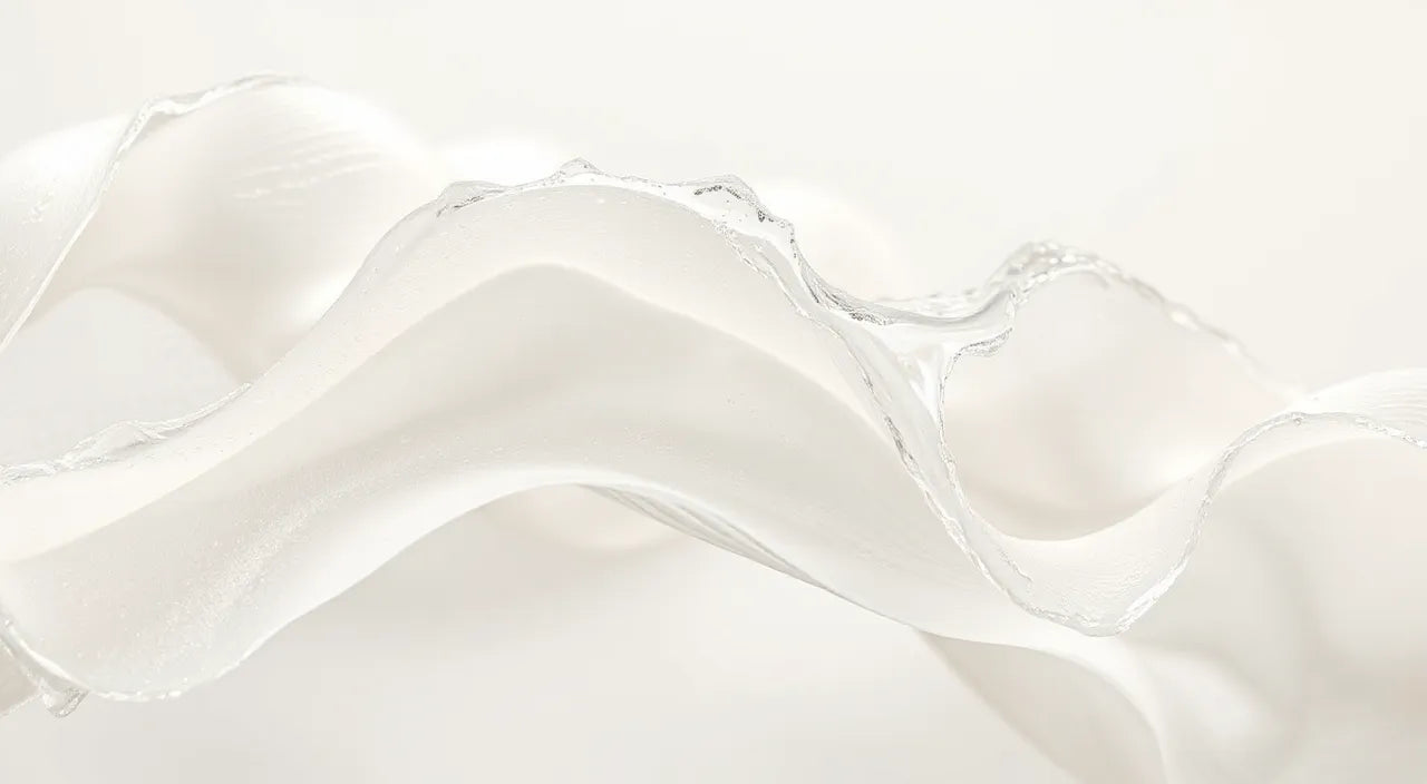 Fine texture, gentle motion, and calm hydration symbols