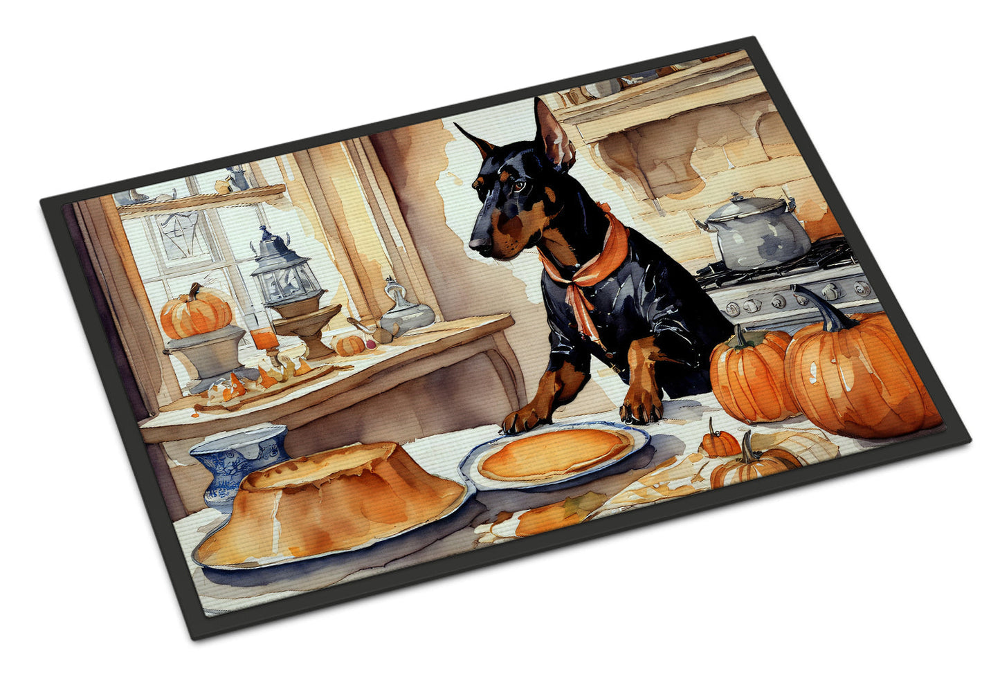 Doberman Pinscher Fall Kitchen Pumpkins Doormat - One Color / One Size - Home & Garden - Home Textile - Carpets & Rugs