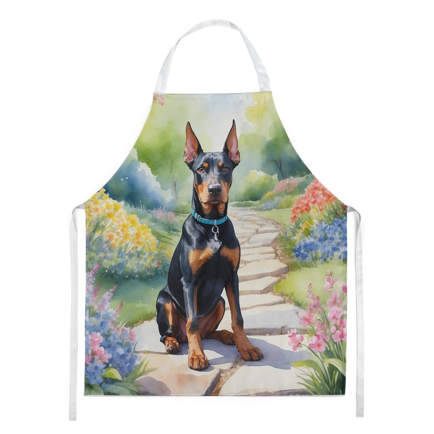 Doberman Pinscher Spring Path Apron - One Color / One Size - Home & Garden - Kitchen Dining & Bar - Table Decoration &