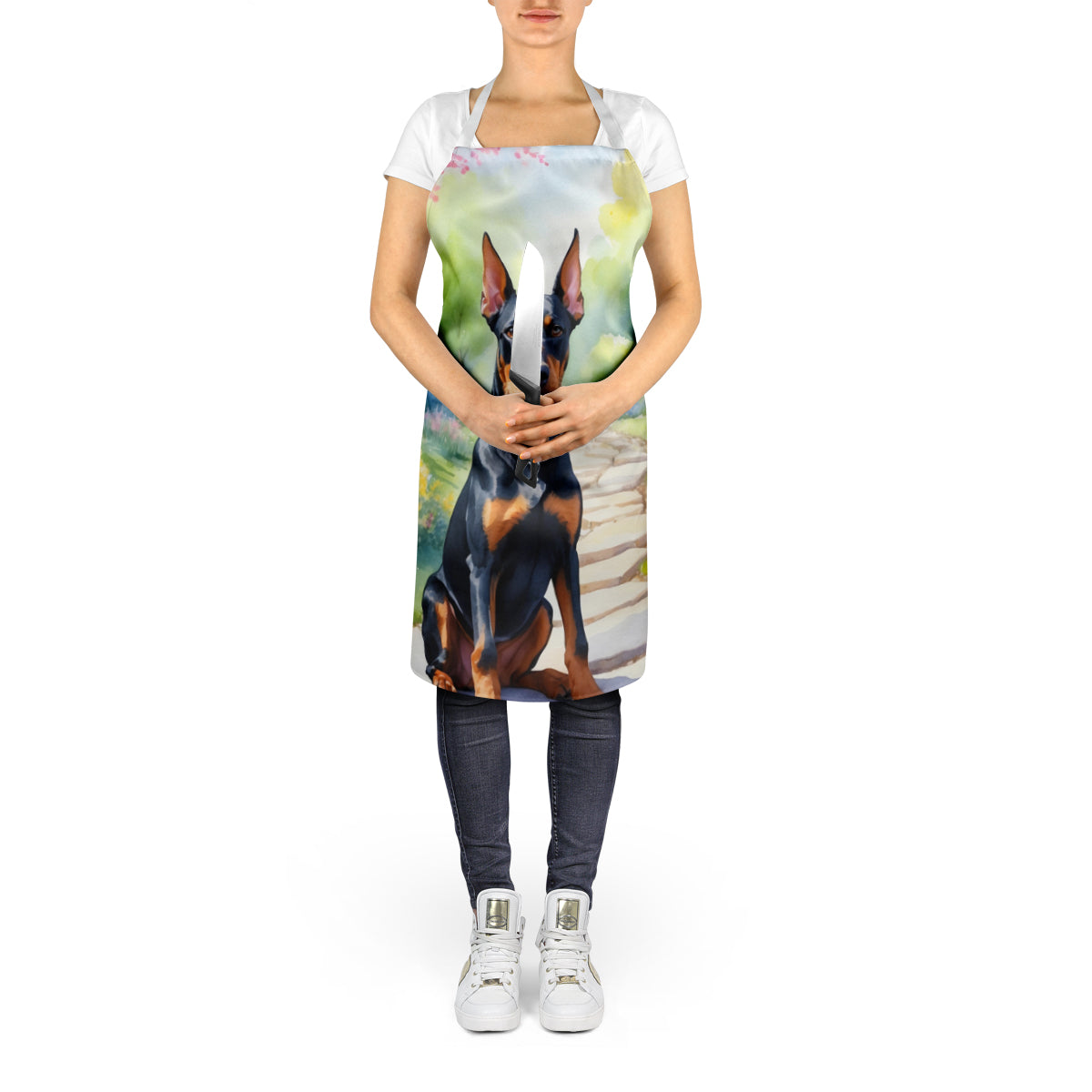 Doberman Pinscher Spring Path Apron - One Color / One Size - Home & Garden - Kitchen Dining & Bar - Table Decoration &