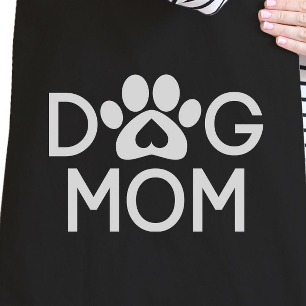 Dog Mom Black Washable Cute Graphic Canvas Tote Bag for Dog Lovers - One Color / One Size - Bags & Luggage - Women’s