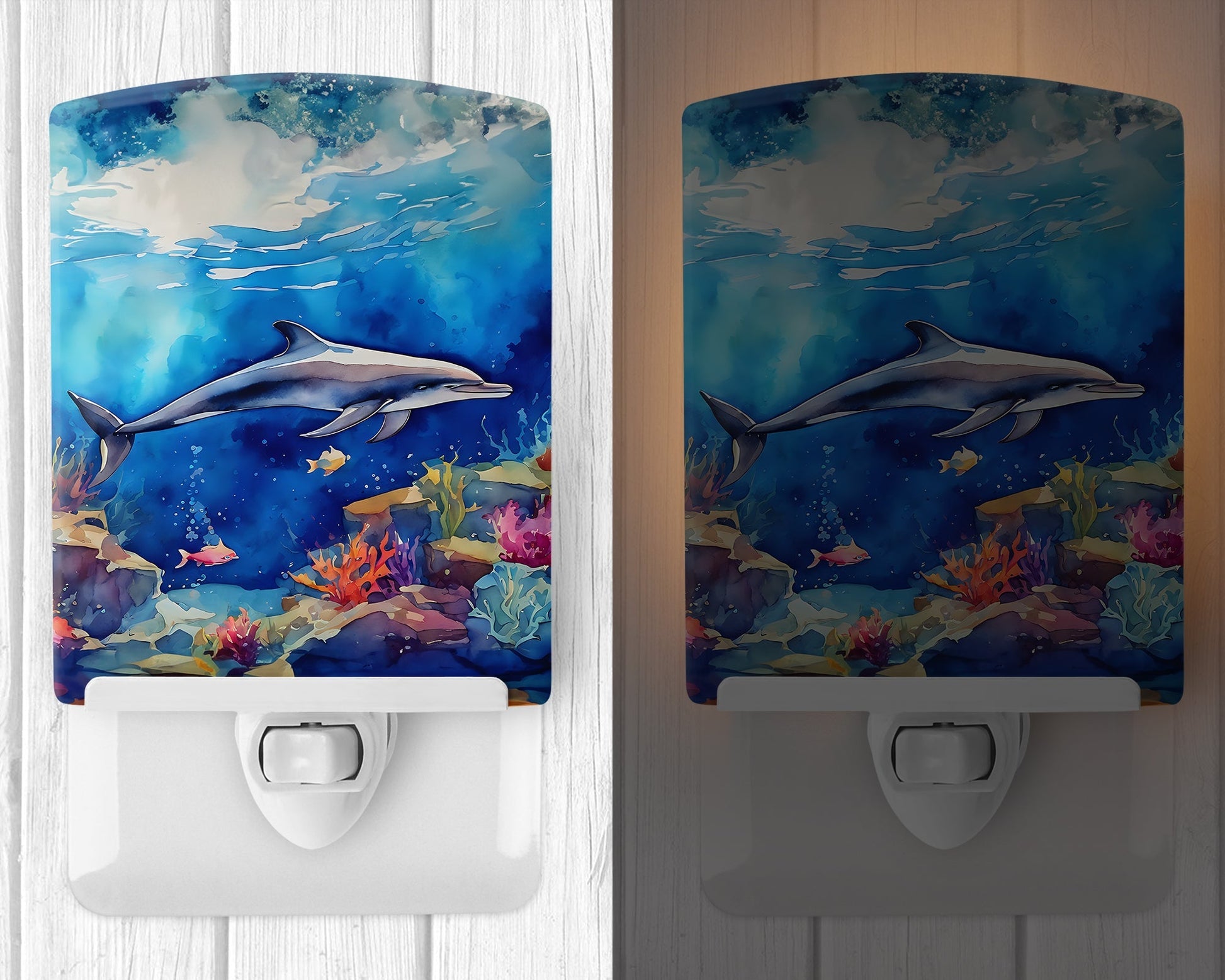 Dolphin Ceramic Night Light - One Color / One Size - Home & Garden - Home Improvement - Lights & Lighting - Night Lights