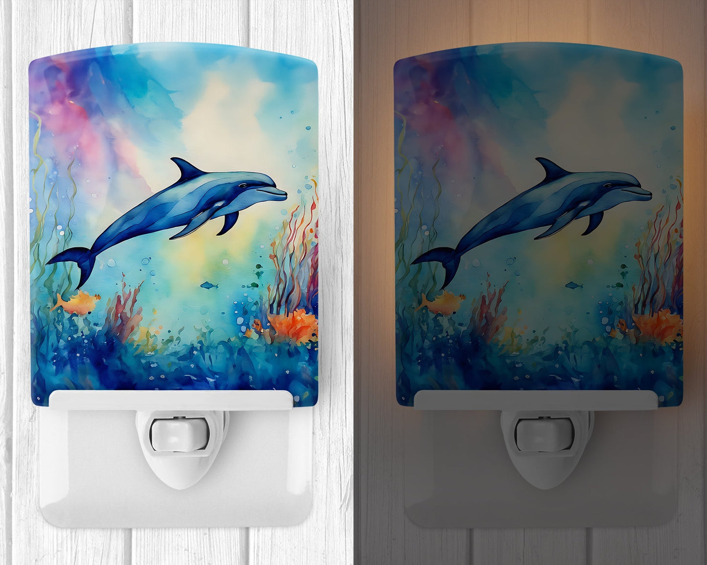 Dolphin Ceramic Night Light - One Color / One Size - Home & Garden - Home Improvement - Lights & Lighting - Night Lights
