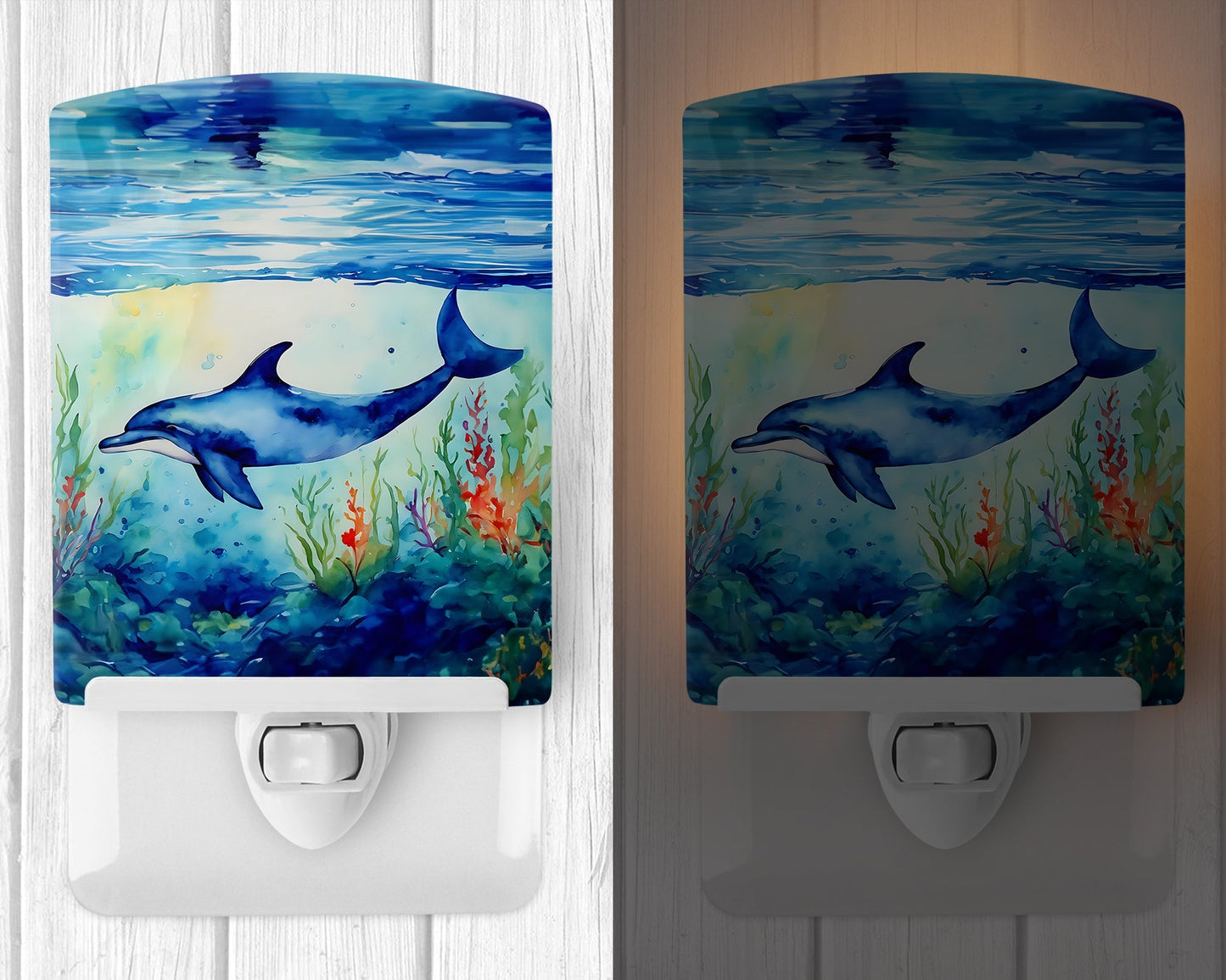 Dolphin Ceramic Night Light - One Color / One Size - Home & Garden - Home Improvement - Lights & Lighting - Night Lights