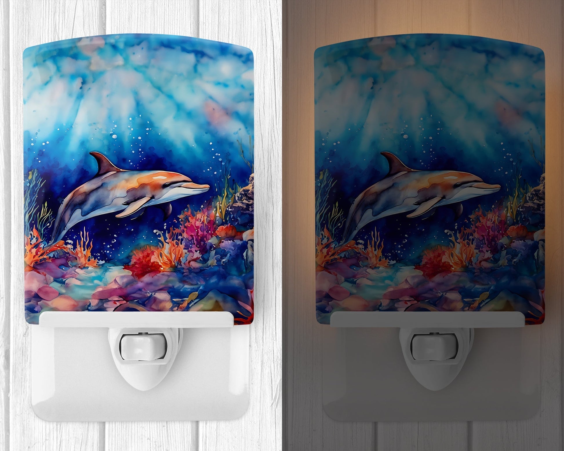 Dolphin Ceramic Night Light - One Color / One Size - Home & Garden - Home Improvement - Lights & Lighting - Night Lights