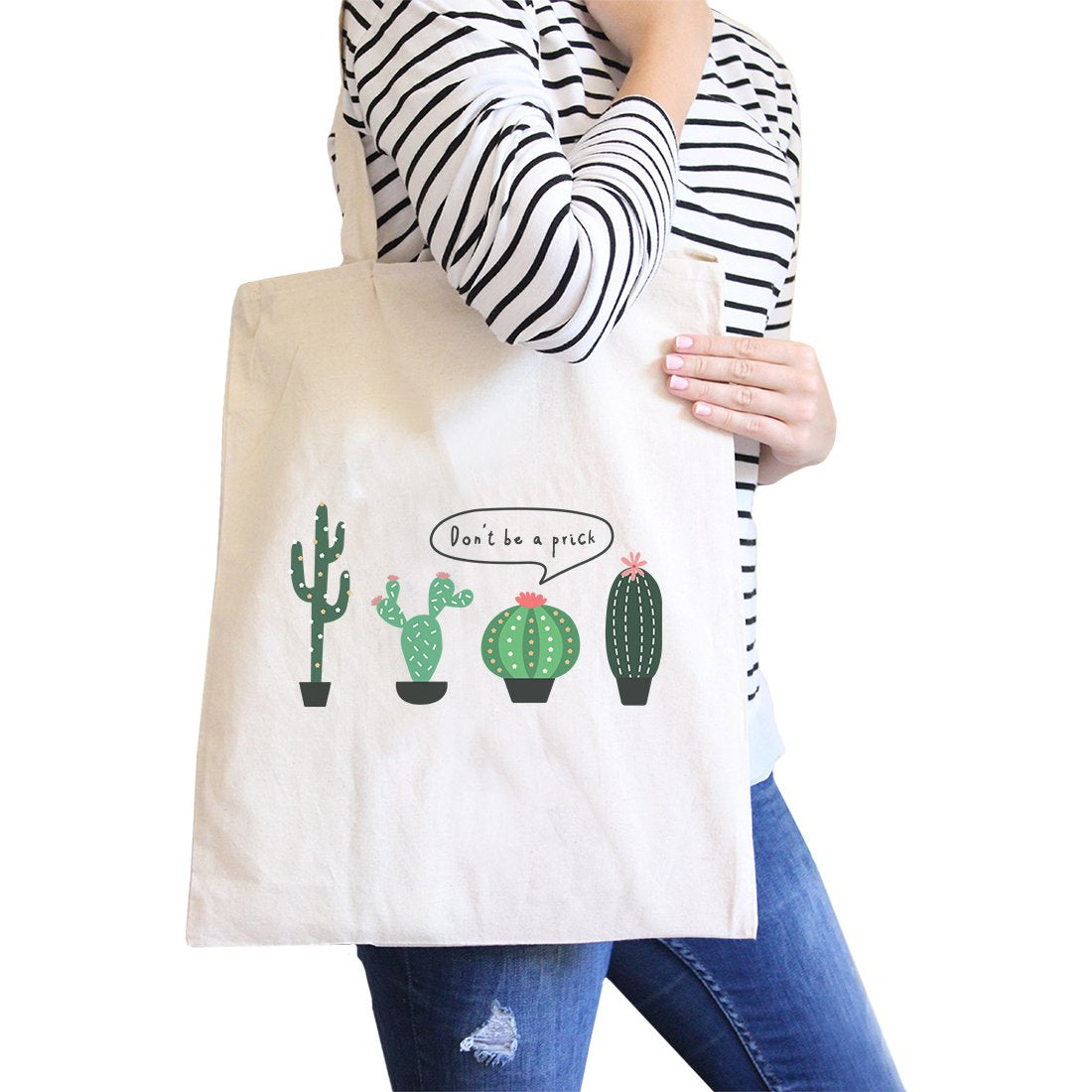 Don’t Be a Prick Cactus Canvas Shoulder Tote Bag - Bags & Luggage - Women’s Bags