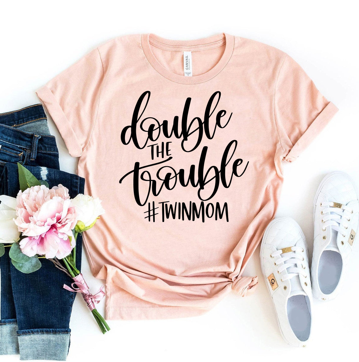 Double the Trouble T-Shirt - Women’s Fashion - Women’s Clothing - Tops & Tees - T-Shirts