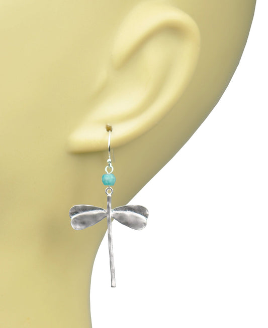 Dragonfly Amazonite Earrings - One Color / One Size - Jewelry & Accessories - Earrings - Drop Earrings