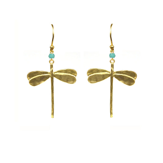 Dragonfly Amazonite Earrings - One Color / One Size - Jewelry & Accessories - Earrings - Drop Earrings