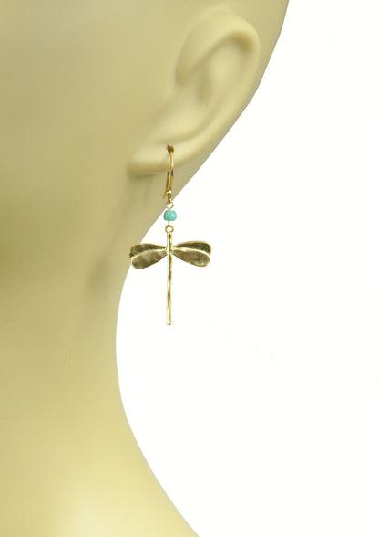 Dragonfly Amazonite Earrings - One Color / One Size - Jewelry & Accessories - Earrings - Drop Earrings
