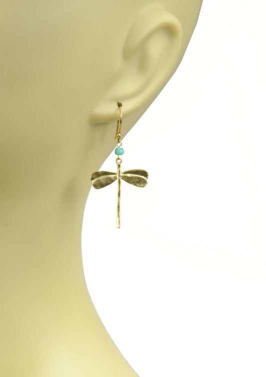 Dragonfly Amazonite Earrings - One Color / One Size - Jewelry & Accessories - Earrings - Drop Earrings