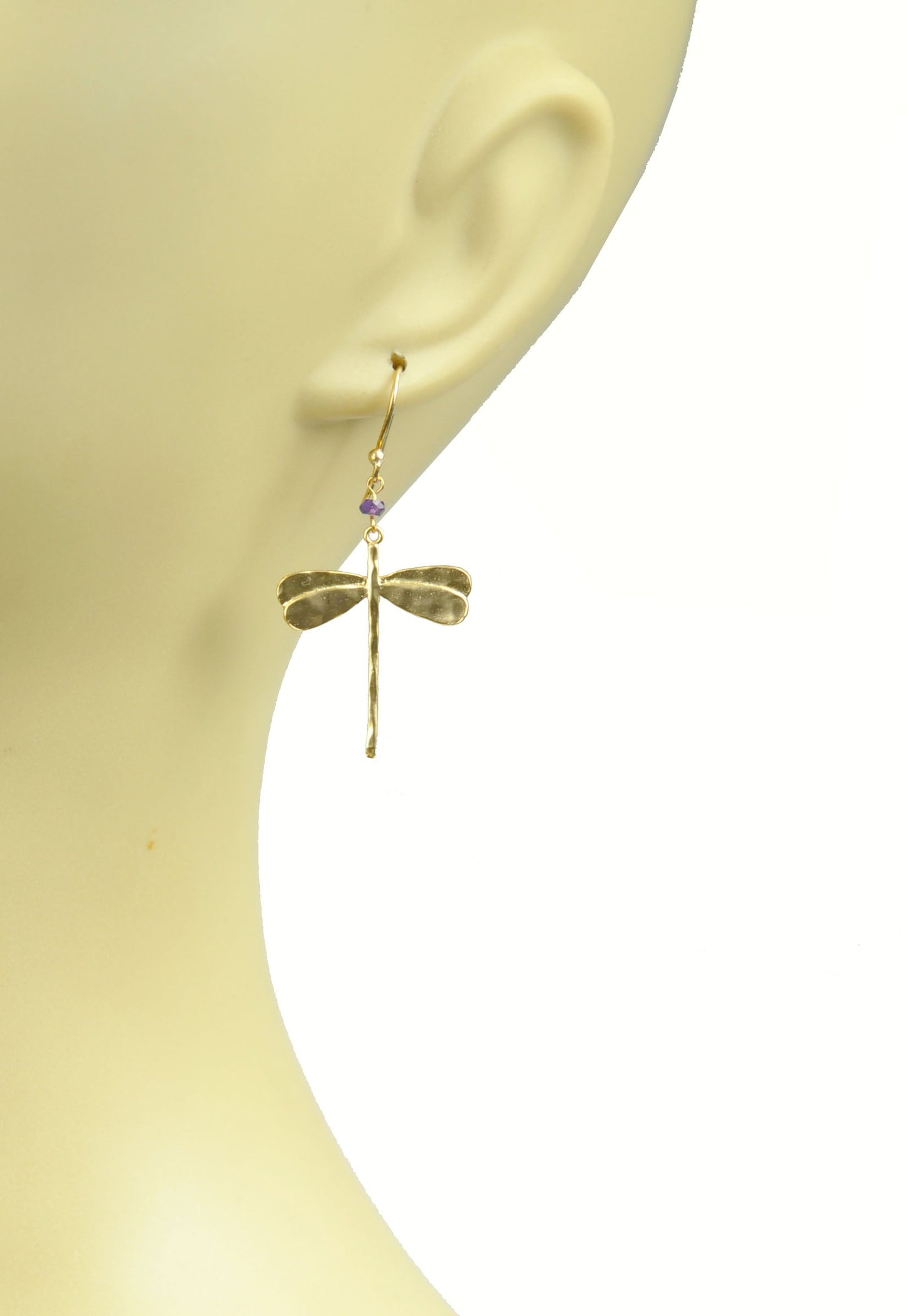Dragonfly Amethyst Earrings - One Color / One Size - Jewelry & Accessories - Earrings - Drop Earrings