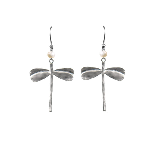 Dragonfly Pearl Earrings - One Color / One Size - Jewelry & Accessories - Earrings - Drop Earrings