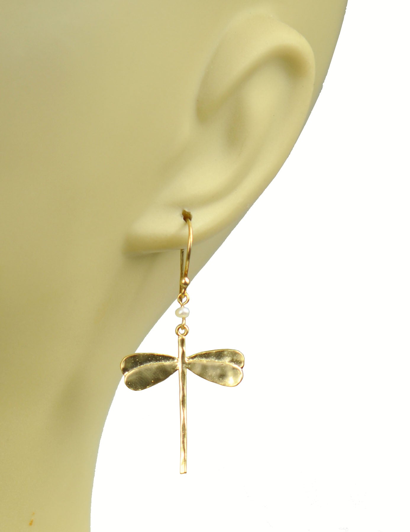 Dragonfly Pearl Earrings - One Color / One Size - Jewelry & Accessories - Earrings - Drop Earrings