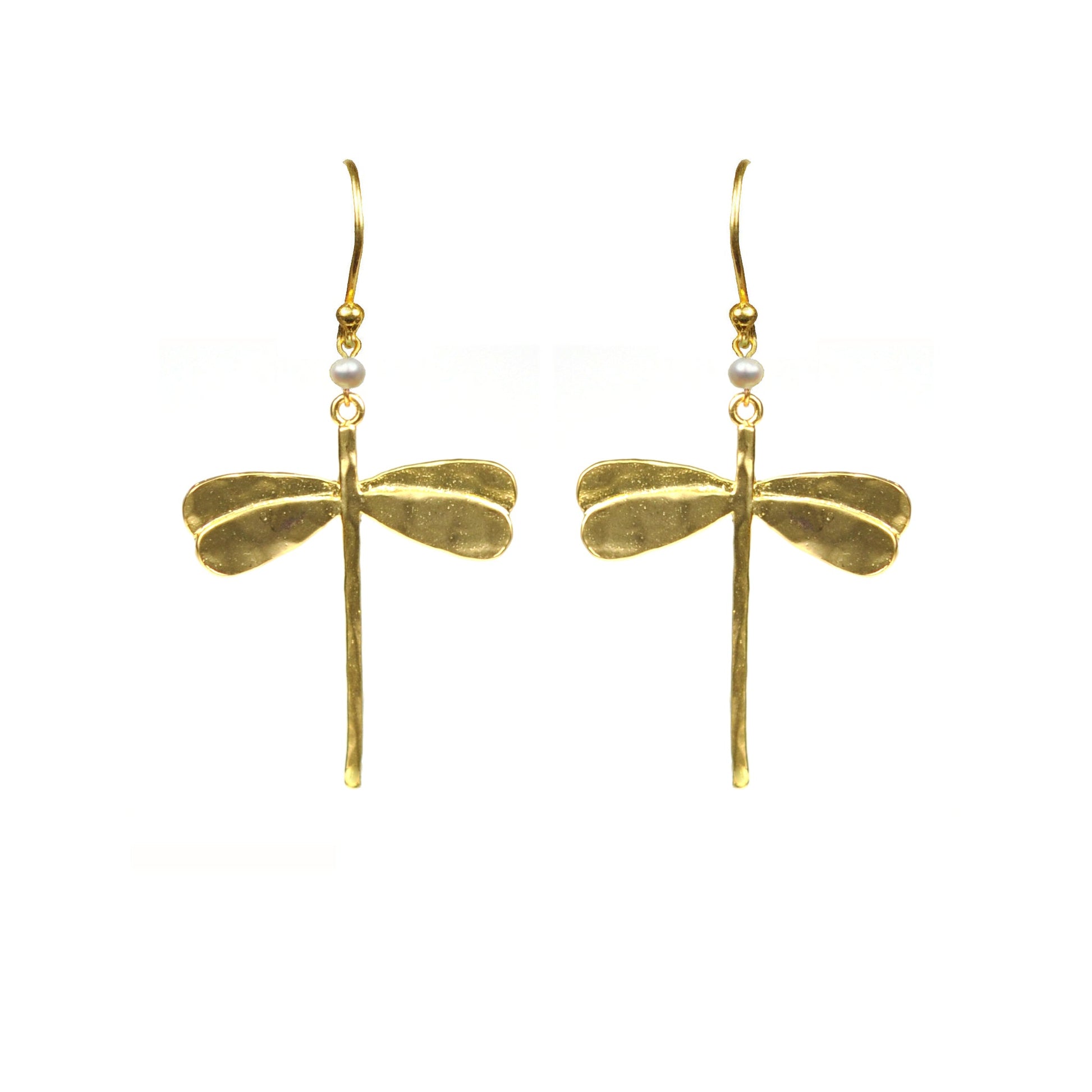 Dragonfly Pearl Earrings - One Color / One Size - Jewelry & Accessories - Earrings - Drop Earrings