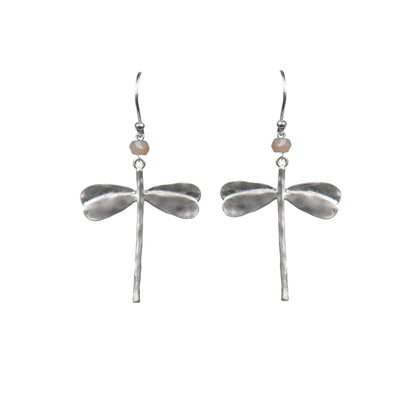 Dragonfly Pink Opal Earrings - One Color / One Size - Jewelry & Accessories - Earrings - Drop Earrings