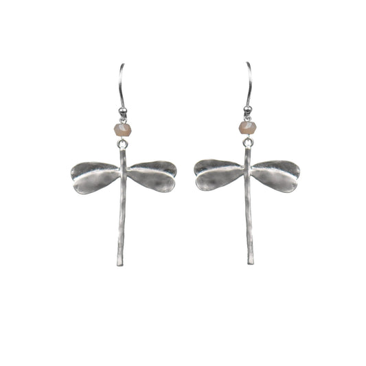 Dragonfly Pink Opal Earrings - One Color / One Size - Jewelry & Accessories - Earrings - Drop Earrings