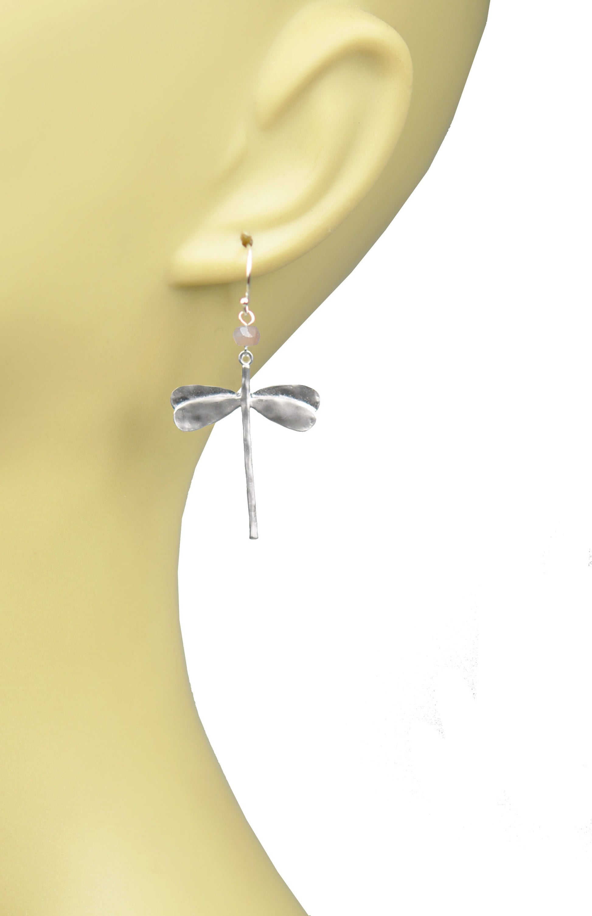 Dragonfly Pink Opal Earrings - One Color / One Size - Jewelry & Accessories - Earrings - Drop Earrings