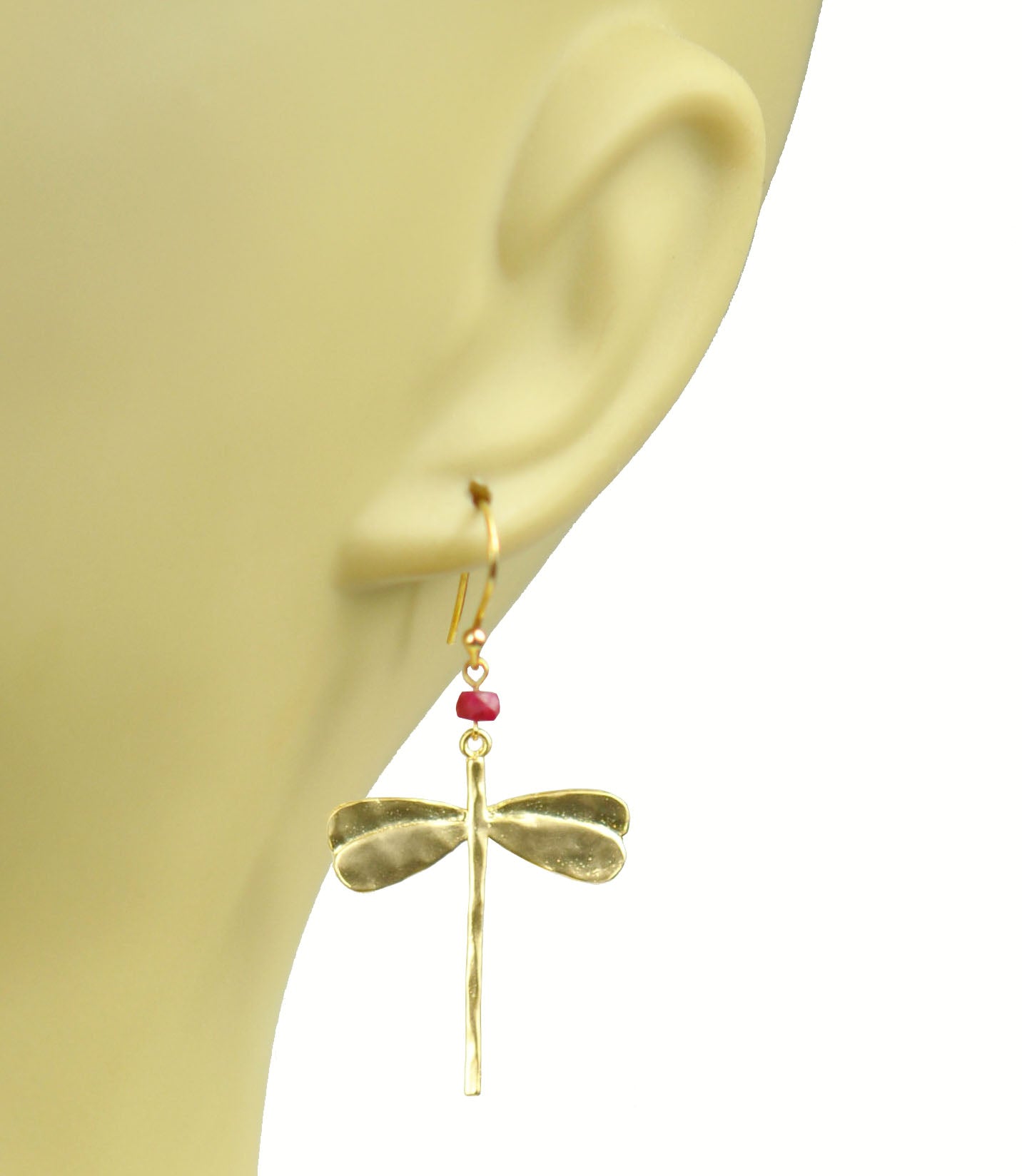 Dragonfly Ruby Earrings - One Color / One Size - Jewelry & Accessories - Earrings - Drop Earrings