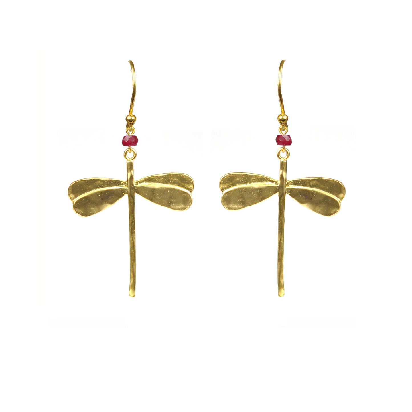 Dragonfly Ruby Earrings - One Color / One Size - Jewelry & Accessories - Earrings - Drop Earrings