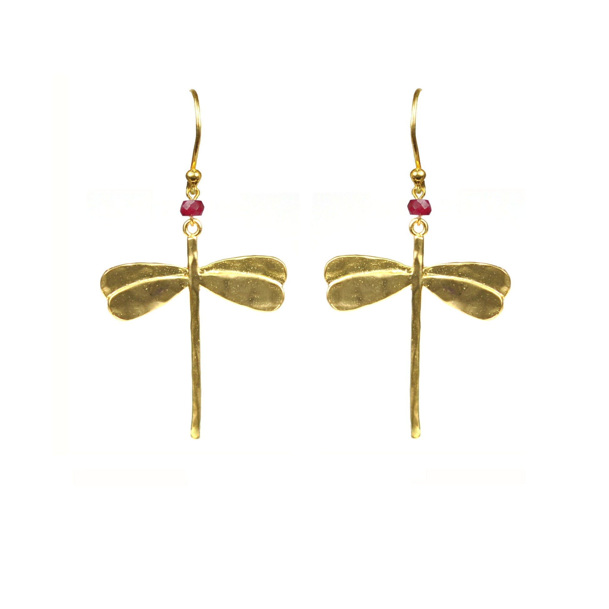 Dragonfly Ruby Earrings - One Color / One Size - Jewelry & Accessories - Earrings - Drop Earrings