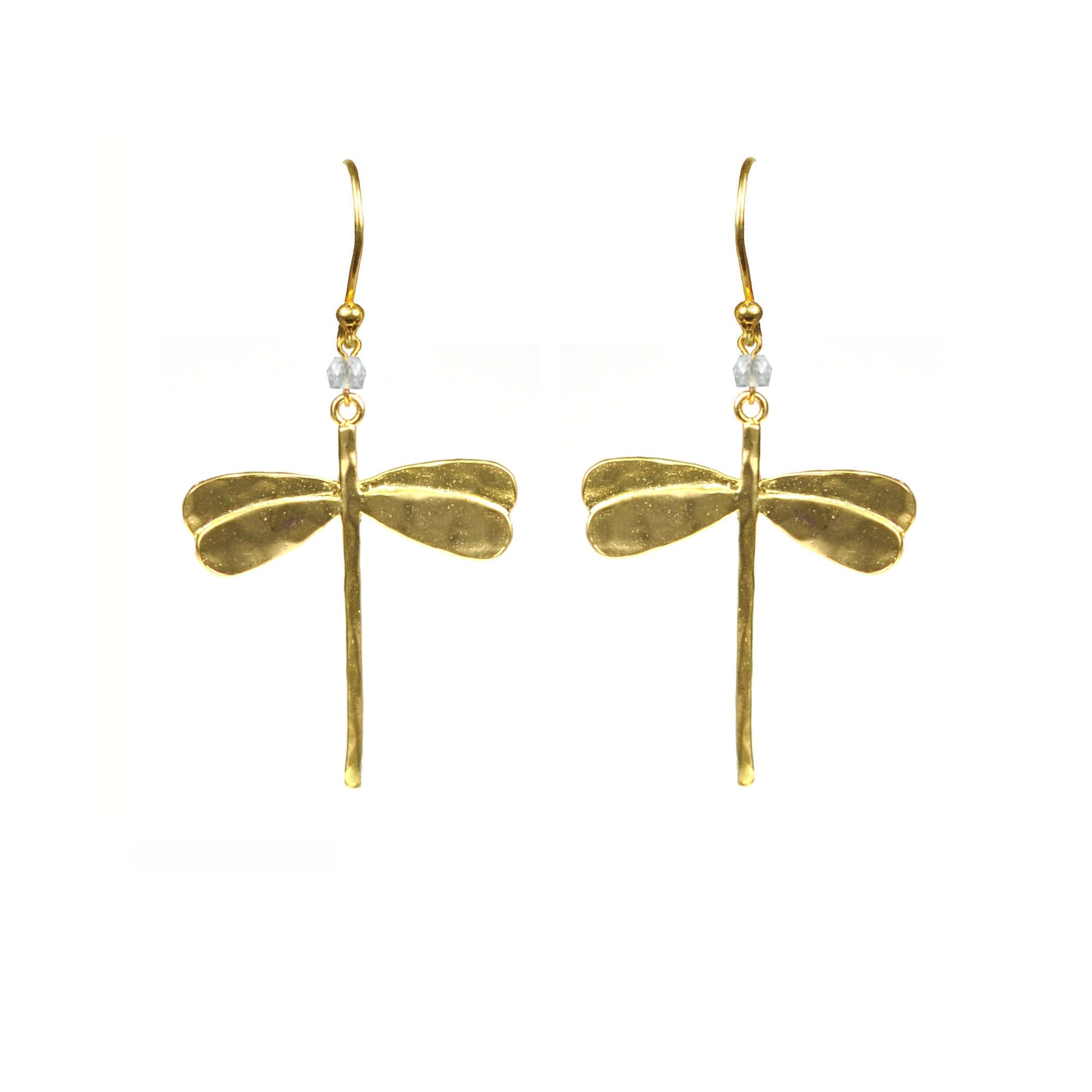 Dragonfly White Topaz Earrings - One Color / One Size - Jewelry & Accessories