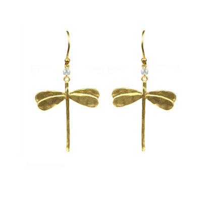 Dragonfly White Topaz Earrings - One Color / One Size - Jewelry & Accessories
