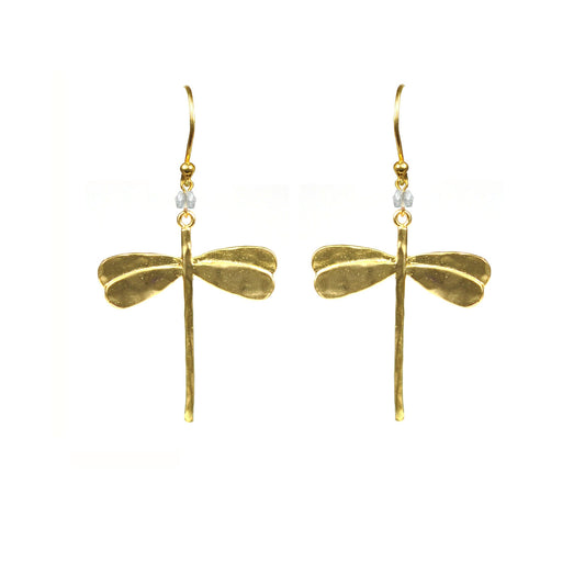 Dragonfly White Topaz Earrings - One Color / One Size - Jewelry & Accessories