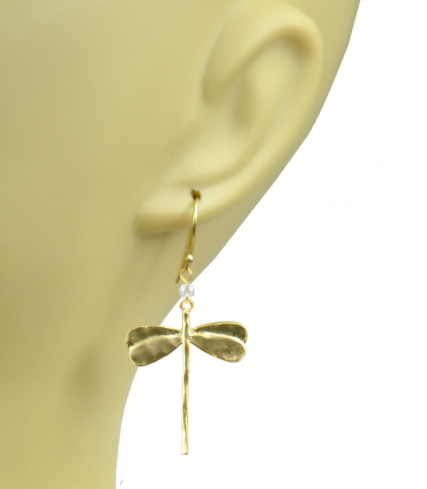 Dragonfly White Topaz Earrings - One Color / One Size - Jewelry & Accessories