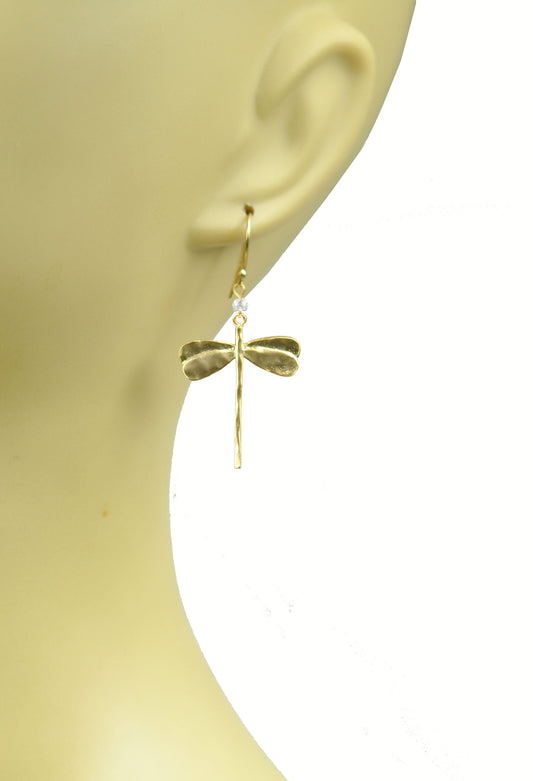 Dragonfly White Topaz Earrings - One Color / One Size - Jewelry & Accessories