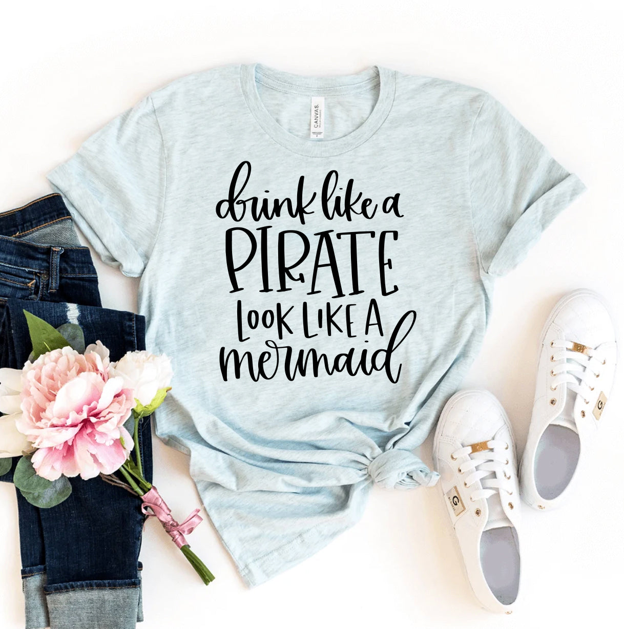 Drink Like a Pirate T-Shirt - Women’s Fashion - Women’s Clothing - Tops & Tees - T-Shirts