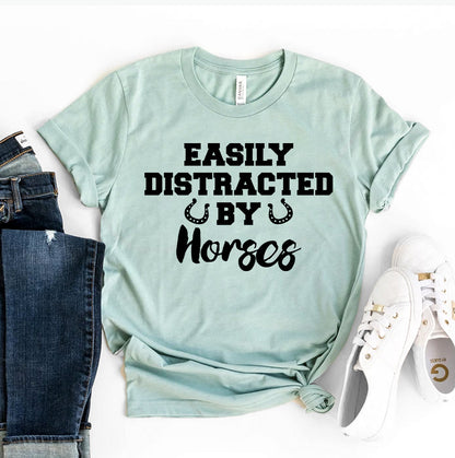 Easily Distracted by Horses T-Shirt - Women’s Fashion - Women’s Clothing - Tops & Tees - T-Shirts