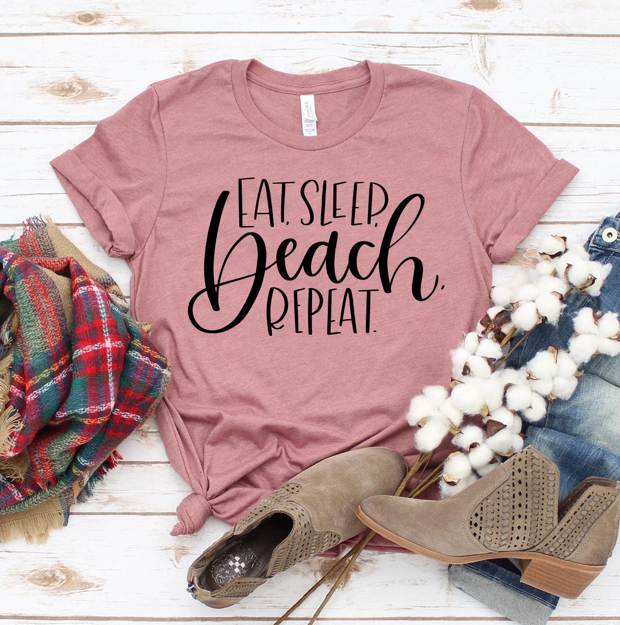 Eat Sleep Beach Repeat T-Shirt - Women’s Fashion - Women’s Clothing - Tops & Tees - T-Shirts