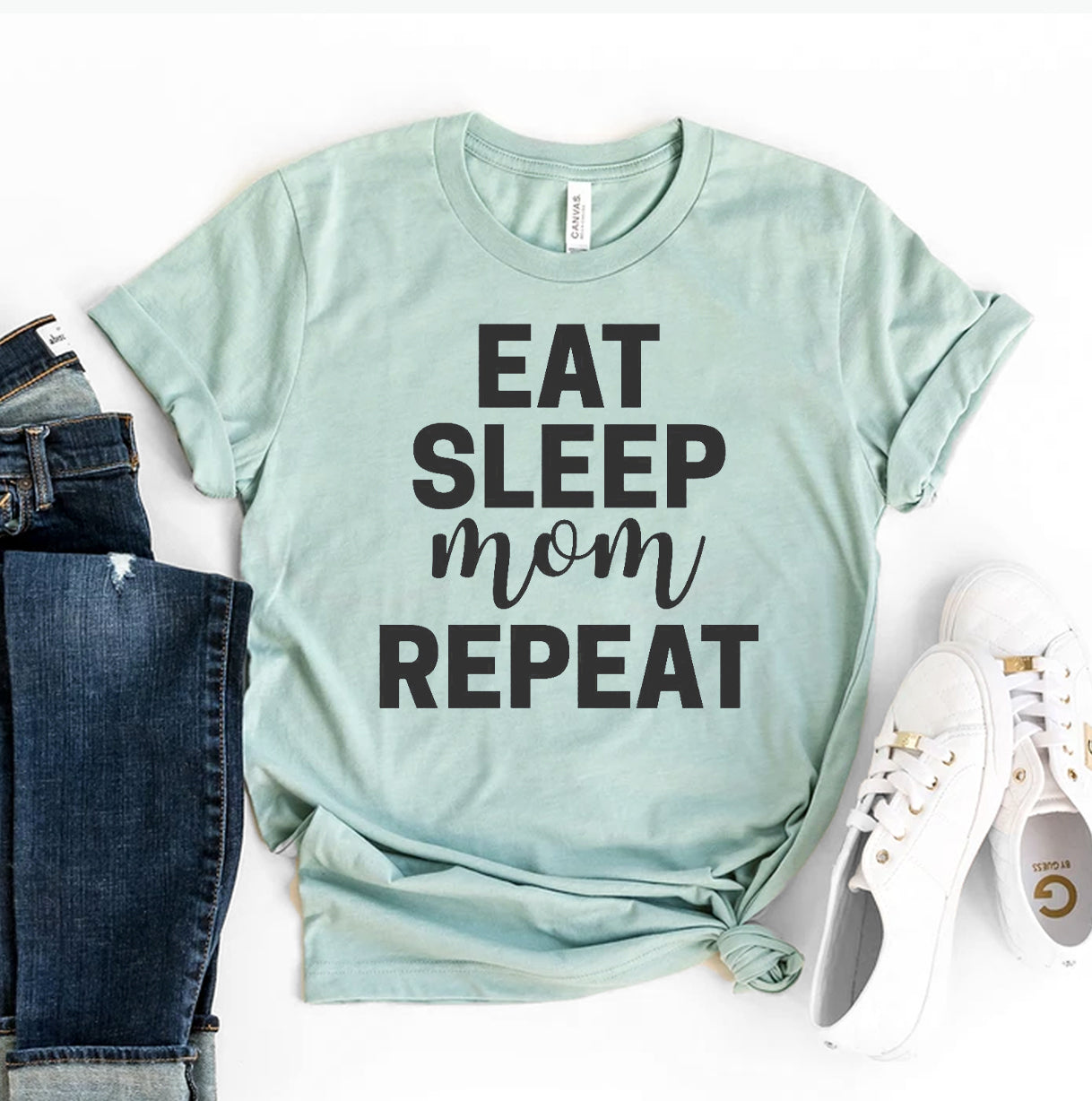 Eat Sleep Mom Repeat T-Shirt - Women’s Fashion - Women’s Clothing - Tops & Tees - T-Shirts