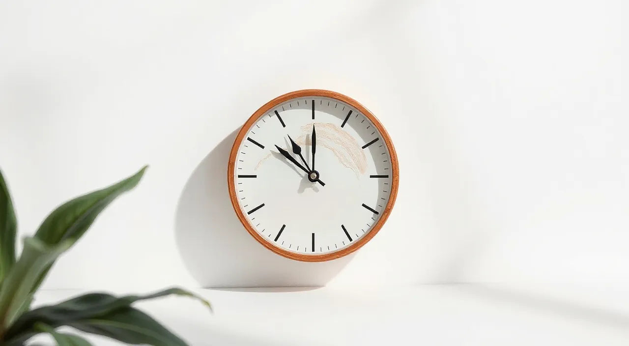 Skin-care routine cues: brush stroke, clock, soft coverage map