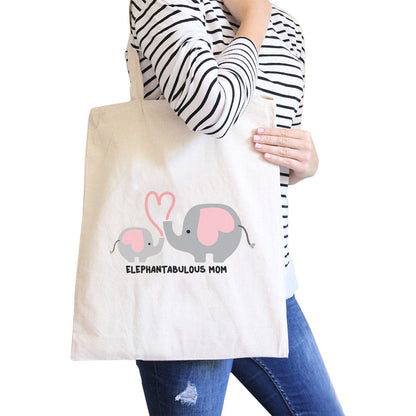 Elephantabulous Mom Natural Cute Design Funny Graphic Canvas Tote - One Color / One Size - Bags & Luggage - Women’s Bags