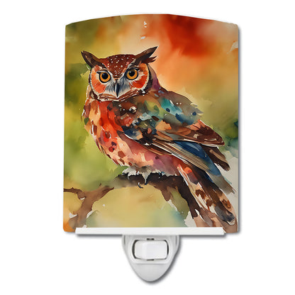 Elf Owl Ceramic Night Light - One Color / One Size - Home & Garden - Home Improvement - Lights & Lighting - Night Lights