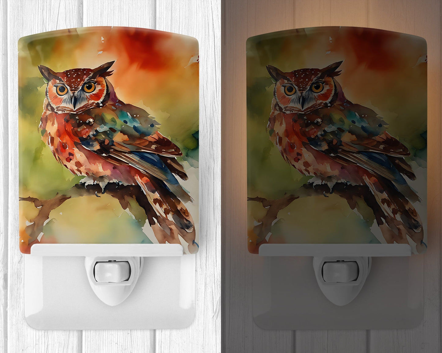 Elf Owl Ceramic Night Light - One Color / One Size - Home & Garden - Home Improvement - Lights & Lighting - Night Lights