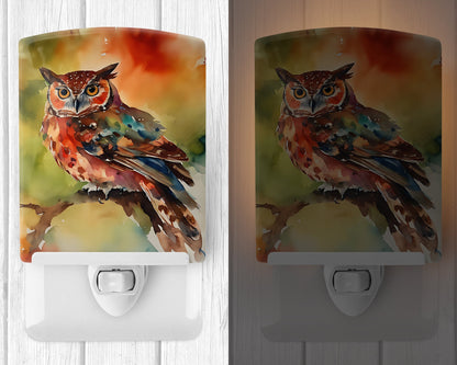 Elf Owl Ceramic Night Light - One Color / One Size - Home & Garden - Home Improvement - Lights & Lighting - Night Lights