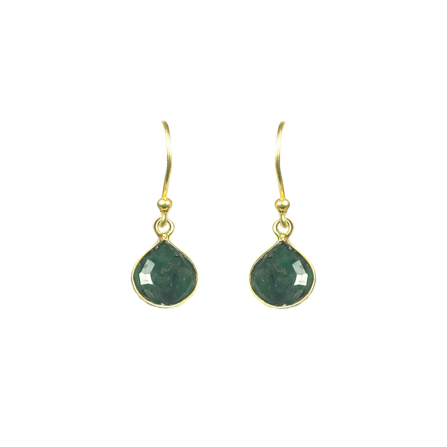Emerald Bezel Drop Earrings - One Color / One Size - Jewelry & Accessories - Fine Jewelry - Earrings