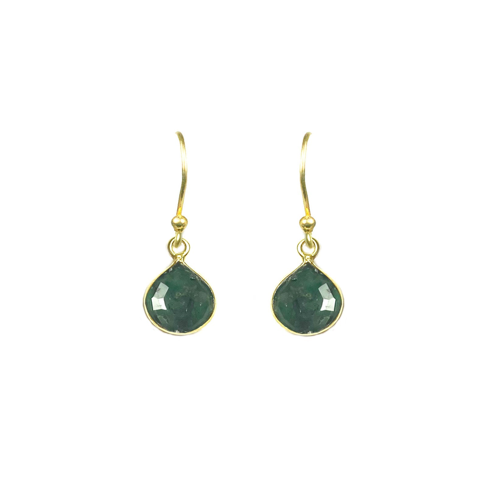 Emerald Bezel Drop Earrings - One Color / One Size - Jewelry & Accessories - Fine Jewelry - Earrings
