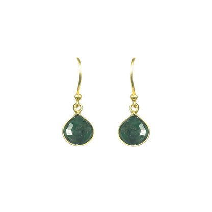 Emerald Bezel Drop Earrings - One Color / One Size - Jewelry & Accessories - Fine Jewelry - Earrings