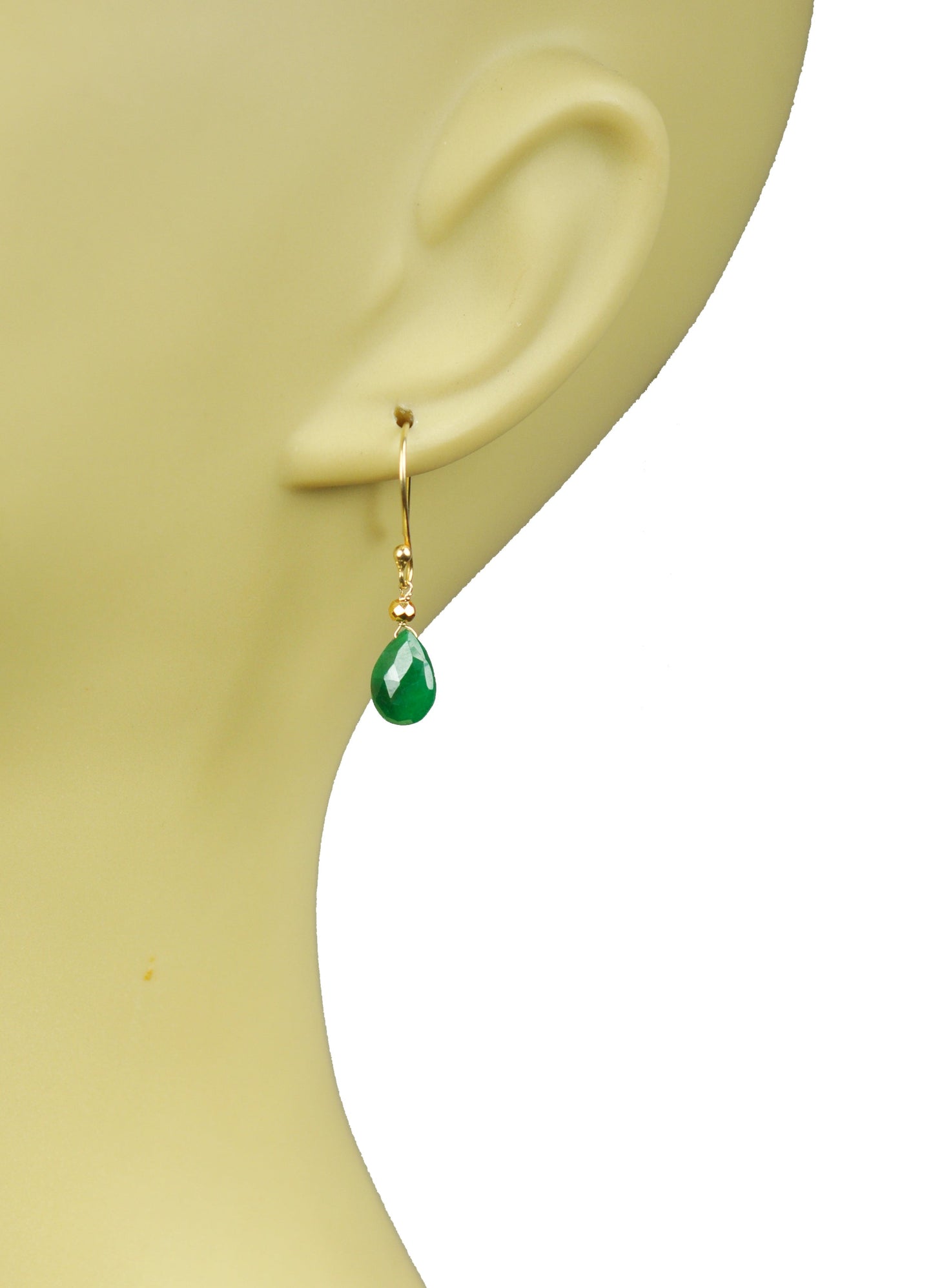 Emerald Drop Vermeil Earrings - One Color / One Size - Jewelry & Accessories - Earrings