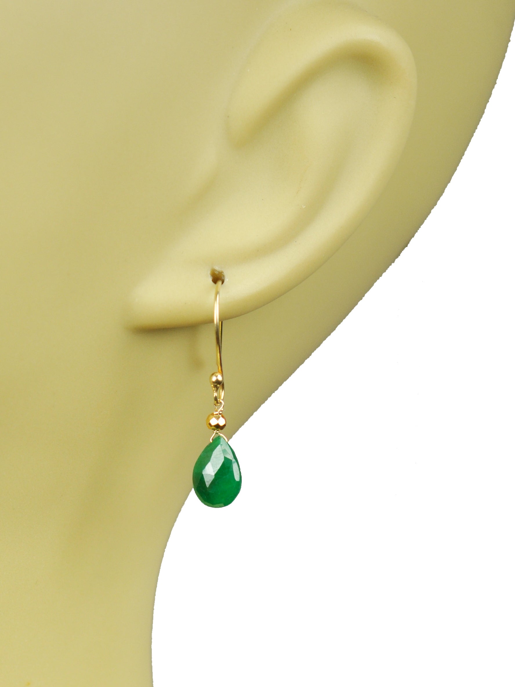 Emerald Drop Vermeil Earrings - One Color / One Size - Jewelry & Accessories - Earrings