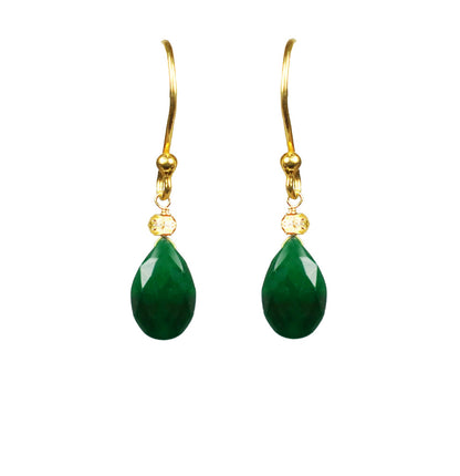 Emerald Drop Vermeil Earrings - One Color / One Size - Jewelry & Accessories - Earrings