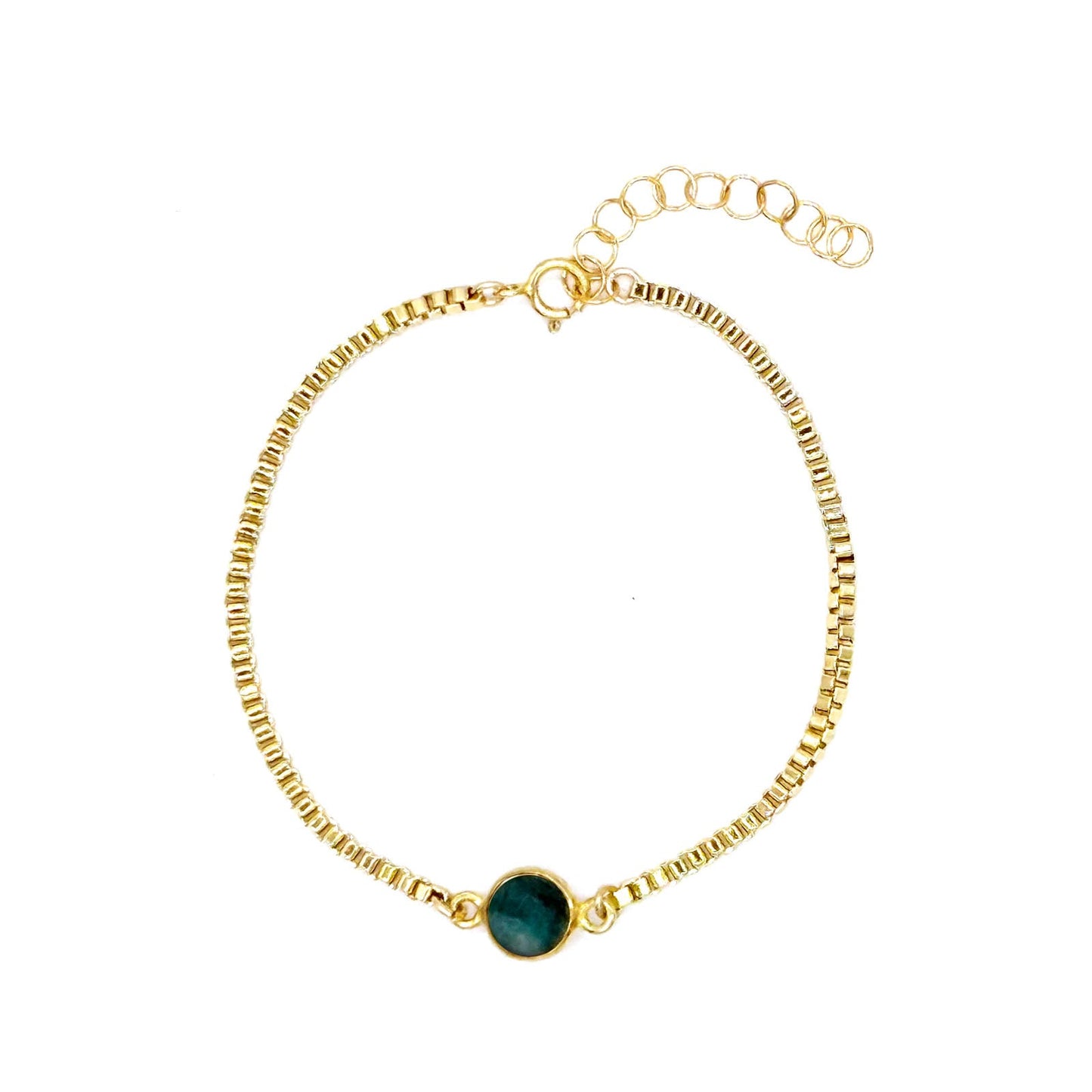 Emerald Gemstone Bracelet - One Color / One Size - Jewelry & Accessories - Bracelets & Bangles - Charm Bracelets
