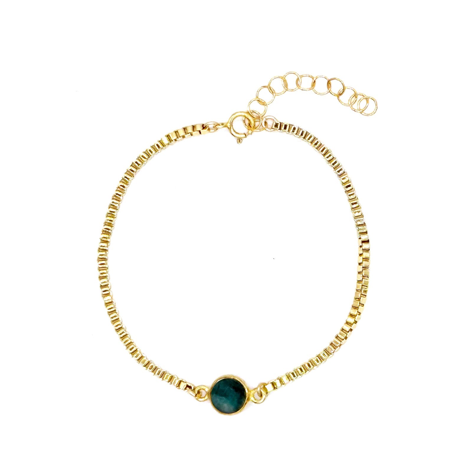 Emerald Gemstone Bracelet - One Color / One Size - Jewelry & Accessories - Bracelets & Bangles - Charm Bracelets