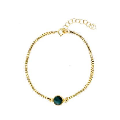 Emerald Gemstone Bracelet - One Color / One Size - Jewelry & Accessories - Bracelets & Bangles - Charm Bracelets