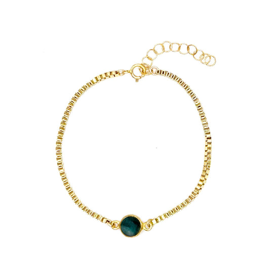 Emerald Gemstone Bracelet - One Color / One Size - Jewelry & Accessories - Bracelets & Bangles - Charm Bracelets